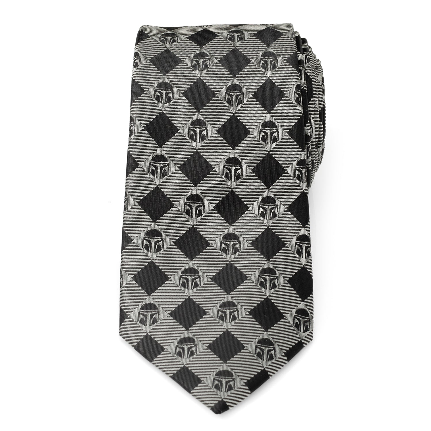 Star Wars Mandalorian Black and Gray Plaid Tie by Cufflinks.com