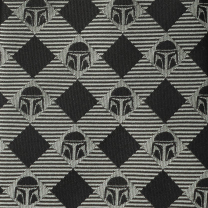 Star Wars Mandalorian Black and Gray Plaid Tie 