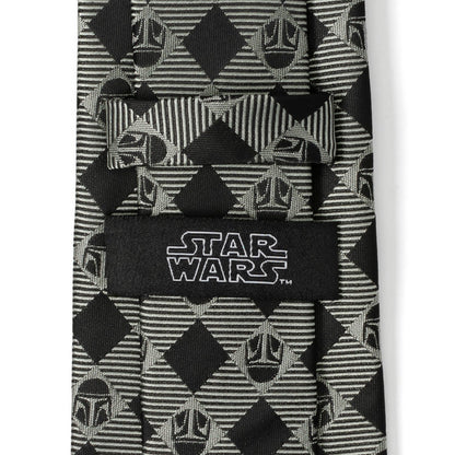 Star Wars Mandalorian Black and Gray Plaid Tie by Cufflinks.com
