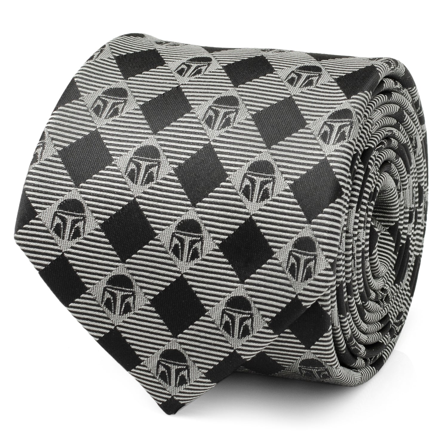 Star Wars Mandalorian Black and Gray Plaid Tie by Cufflinks.com