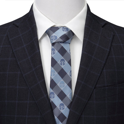 Star Wars Mandalorian Blue and Black Plaid Tie by Cufflinks.com