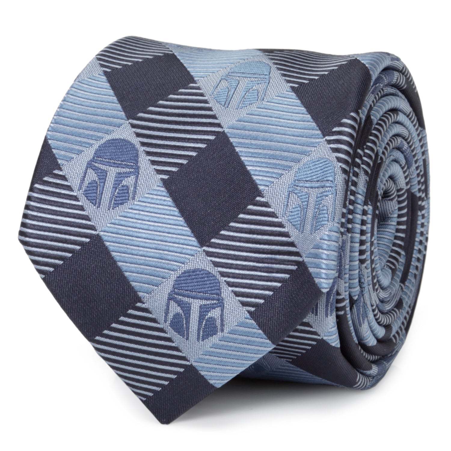 Star Wars Mandalorian Blue and Black Plaid Tie by Cufflinks.com