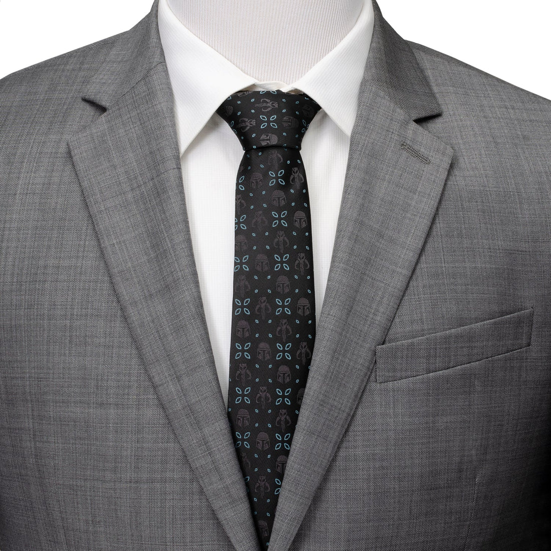 Star Wars Mandalorian Motif Black Tie by Cufflinks.com