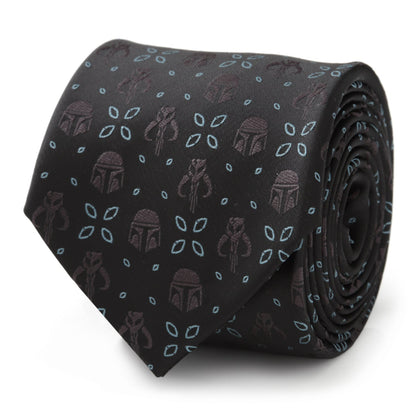 Star Wars Mandalorian Motif Black Tie by Cufflinks.com