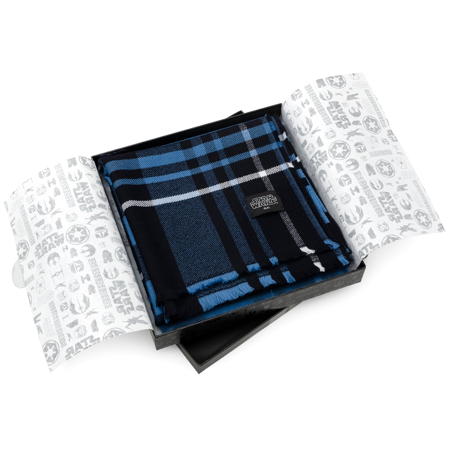 Star Wars Mandalorian Blue Tartan Scarf by Cufflinks.com