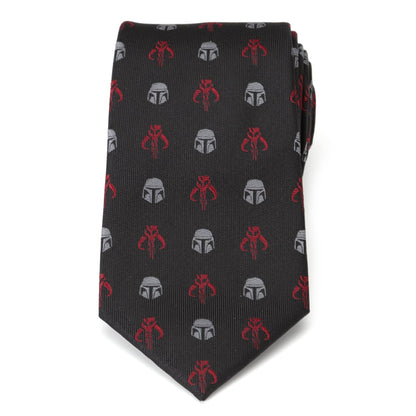 Star Wars Mandalorian and Mythosaur Red and Black Tie by Cufflinks.com