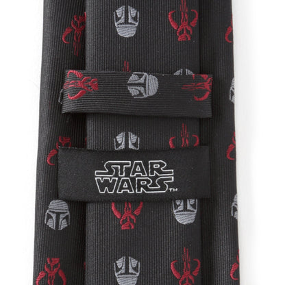 Star Wars Mandalorian and Mythosaur Red and Black Tie by Cufflinks.com