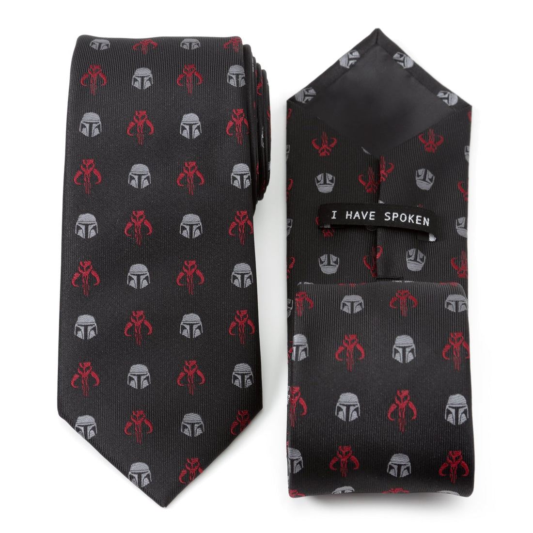 Star Wars Mandalorian and Mythosaur Red and Black Tie by Cufflinks.com