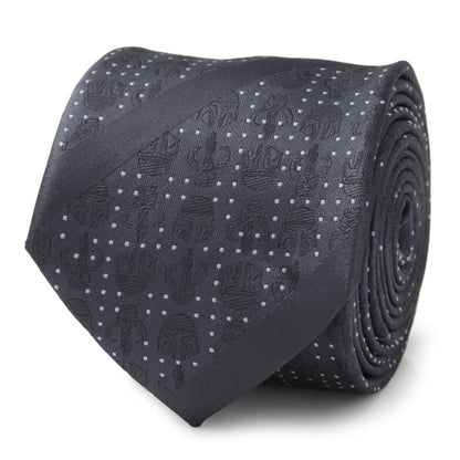 Star Wars Mandalorian Blue Dotted Striped Tie by Cufflinks.com