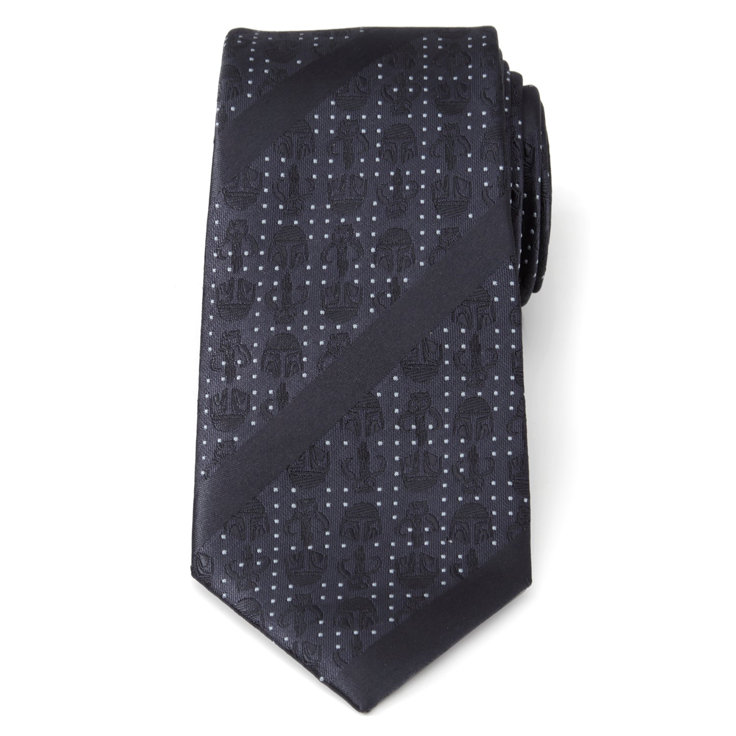 Star Wars Mandalorian Blue Dotted Striped Tie by Cufflinks.com