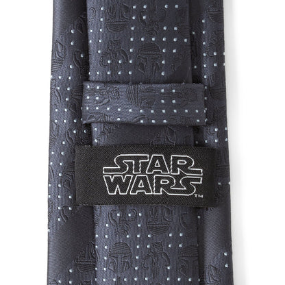 Star Wars Mandalorian Blue Dotted Striped Tie by Cufflinks.com