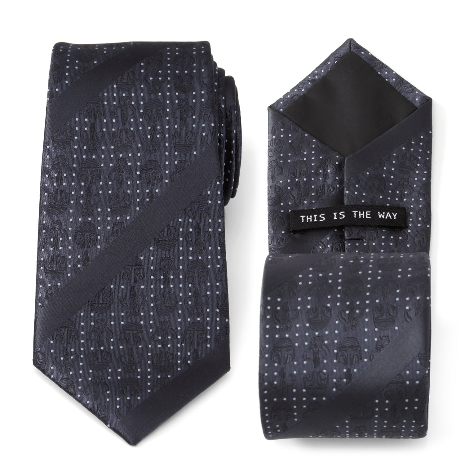 Star Wars Mandalorian Blue Dotted Striped Tie by Cufflinks.com