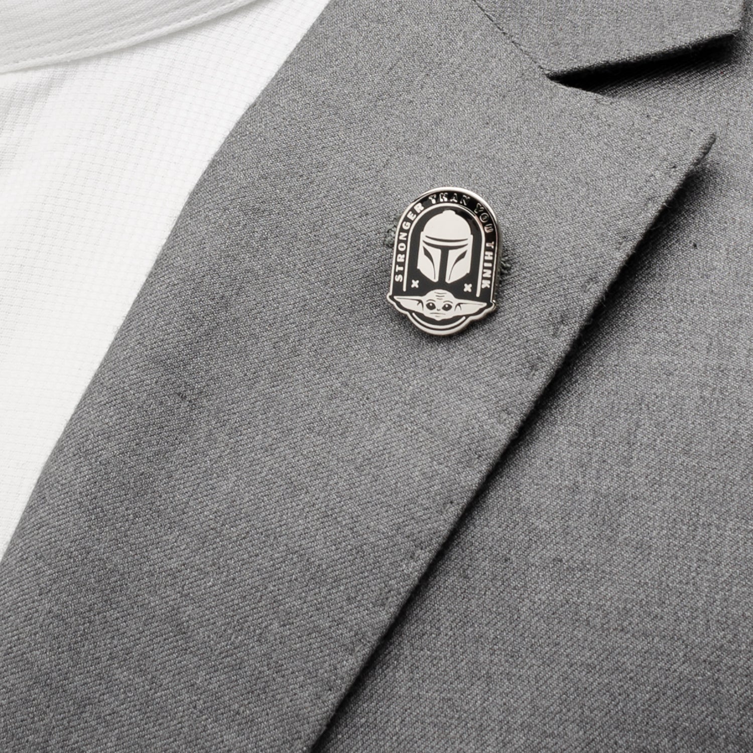 Star Wars Mandalorian and Grogu Stronger Than You Think Lapel Pin by Cufflinks.com