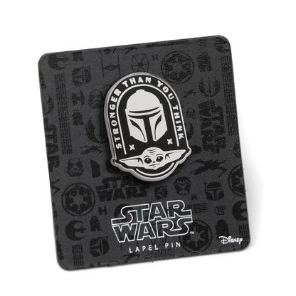 Star Wars Mandalorian and Grogu Stronger Than You Think Lapel Pin by Cufflinks.com