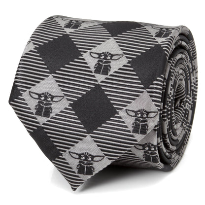 Star Wars Grogu Black Plaid Tie by Cufflinks.com