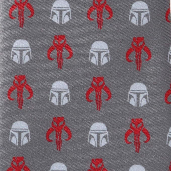 Star Wars Mandalorian and Mythosaur Red and Gray Tie by Cufflinks.com
