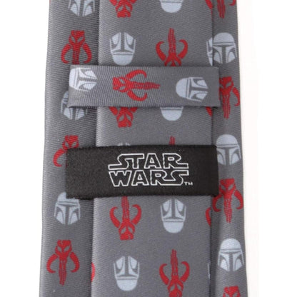Star Wars Mandalorian and Mythosaur Red and Gray Tie by Cufflinks.com