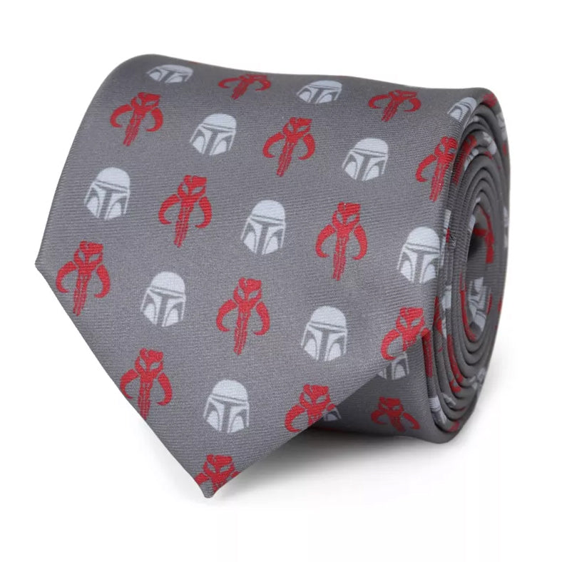 Star Wars Mandalorian and Mythosaur Red and Gray Tie by Cufflinks.com