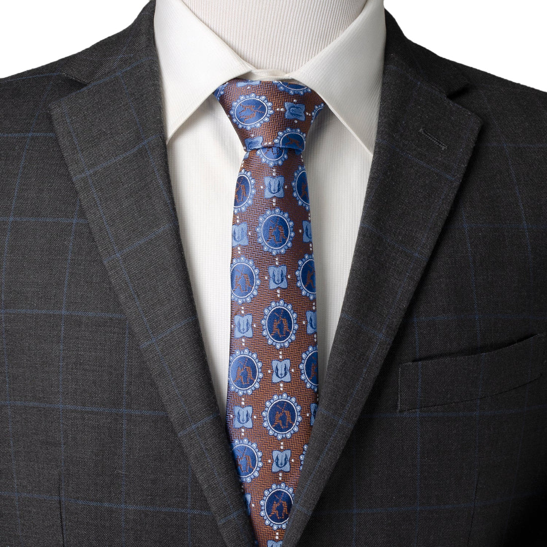 Star Wars Obi-Wan Kenobi and Anakin Skywalker LIGHTSABER Battle Blue Tie by Cufflinks.com