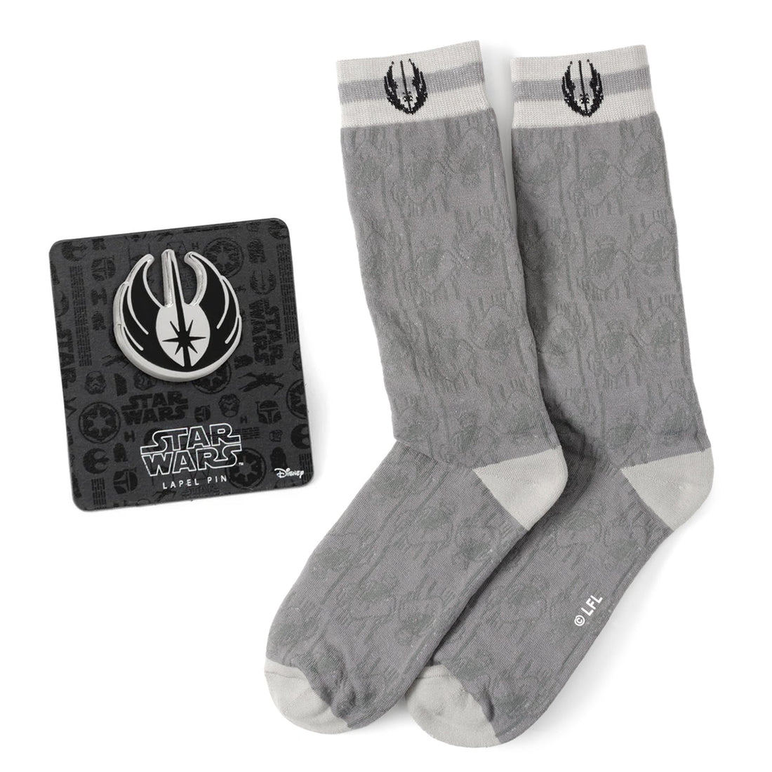 Star Wars Obi-Wan Kenobi Gray Socks and Lapel Pin Gift Set  DestGlow