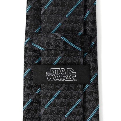 Star Wars Obi-Wan Kenobi LIGHTSABER Pattern Black Tie by Cufflinks.com