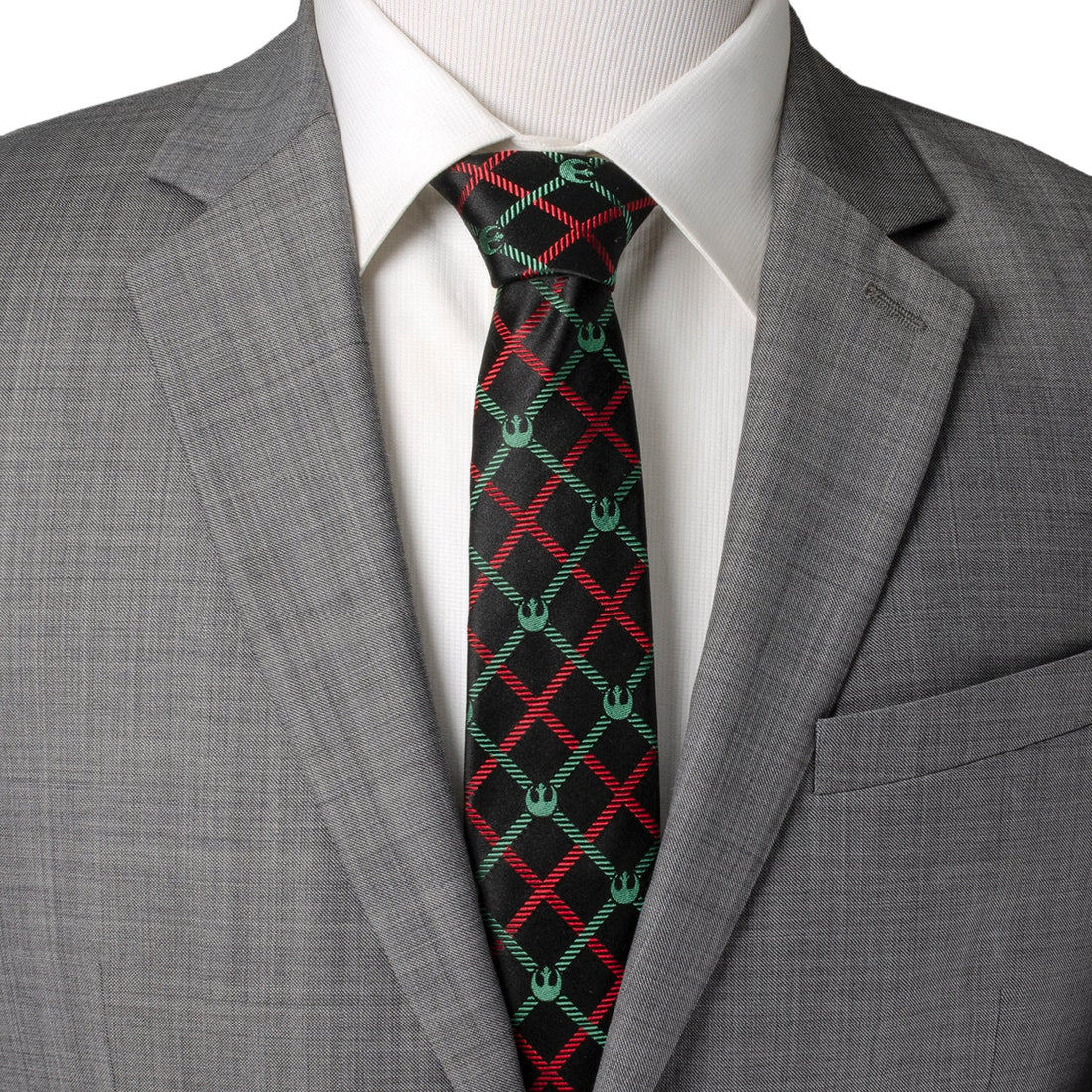 Star Wars Rebel Alliance Crest Red, Green, and Black Plaid Tie by Cufflinks.com