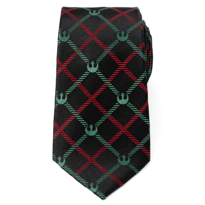 Star Wars Rebel Alliance Crest Red, Green, and Black Plaid Tie by Cufflinks.com