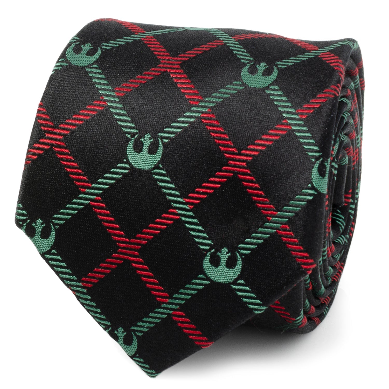 Star Wars Rebel Alliance Crest Red, Green, and Black Plaid Tie by Cufflinks.com