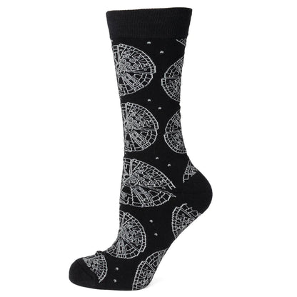 Star Wars Millennium Falcon Black Dress Socks and Lapel Pin Gift Set by Cufflinks.com