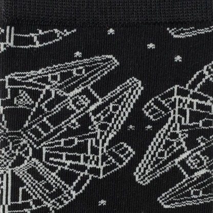 Star Wars Millennium Falcon Black Dress Socks and Lapel Pin Gift Set by Cufflinks.com