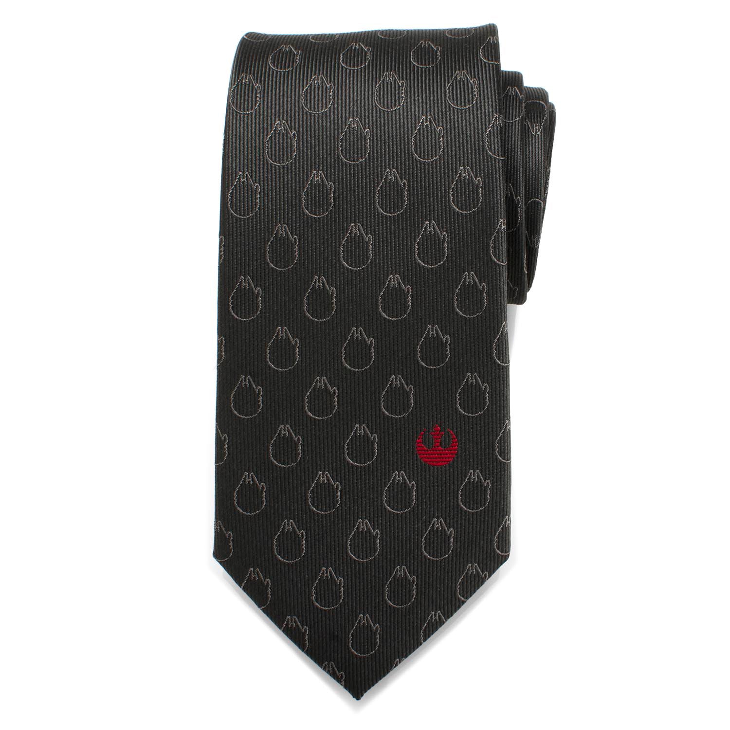 Star Wars Rebel Alliance and Millennium Falcon Gray Tie with Red Crest by Cufflinks.com