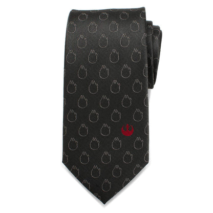 Star Wars Rebel Alliance and Millennium Falcon Gray Tie with Red Crest by Cufflinks.com