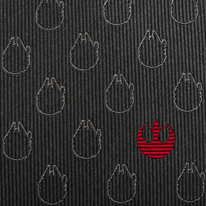 Star Wars Rebel Alliance and Millennium Falcon Gray Tie with Red Crest by Cufflinks.com