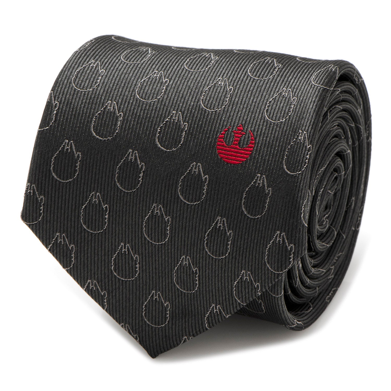 Star Wars Rebel Alliance and Millennium Falcon Gray Tie with Red Crest by Cufflinks.com