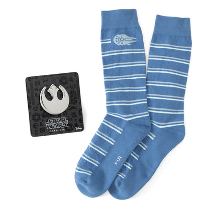 Star Wars Millennium Falcon Blue Striped Socks by Cufflinks.com