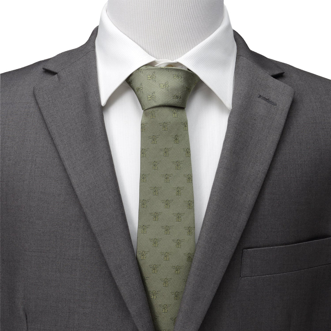 Star Wars Grogu Sage Green Tie by Cufflinks.com