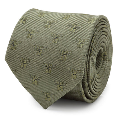 Star Wars Grogu Sage Green Tie by Cufflinks.com