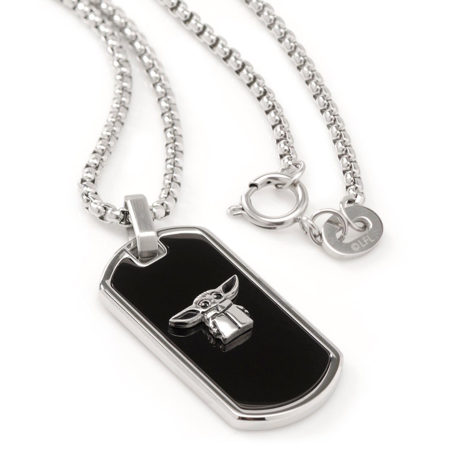 Star Wars Grogu Dog Tag Necklace by Cufflinks.com