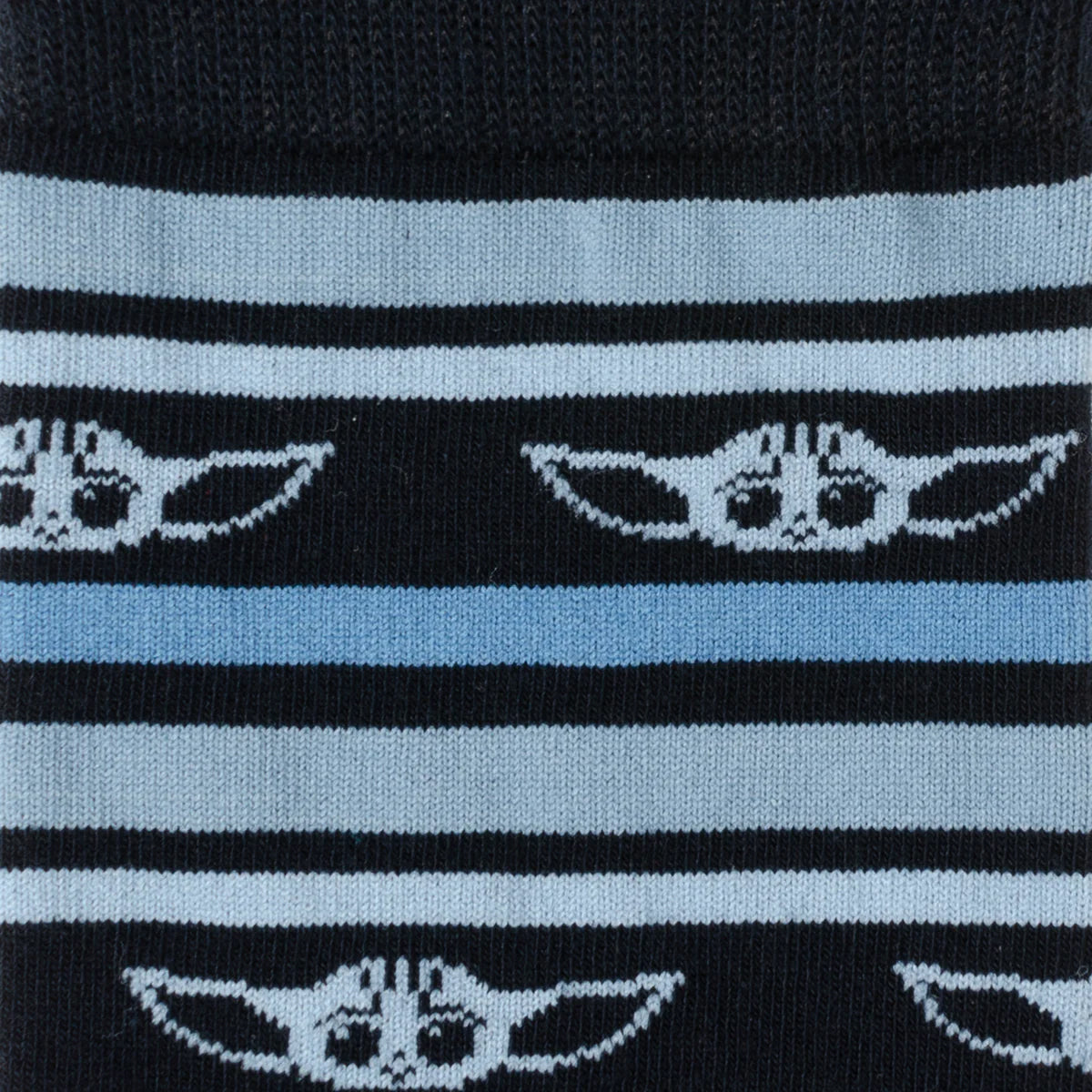 Star Wars Grogu Blue Striped Dress Socks and Lapel Pin Gift Set by Cufflinks.com