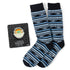 Star Wars Grogu Blue Striped Dress Socks and Lapel Pin Gift Set by Cufflinks.com
