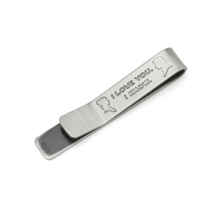 Star Wars Princess Leia and Han Solo "I Love You / I Know" Hidden Message Tie Bar by Cufflinks.com