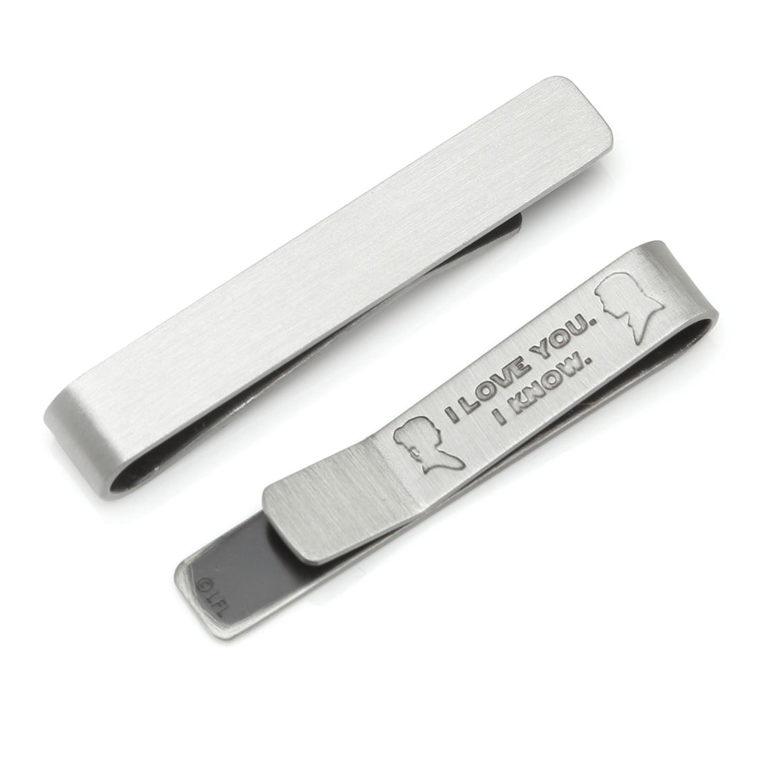 Star Wars Princess Leia and Han Solo "I Love You / I Know" Hidden Message Tie Bar by Cufflinks.com