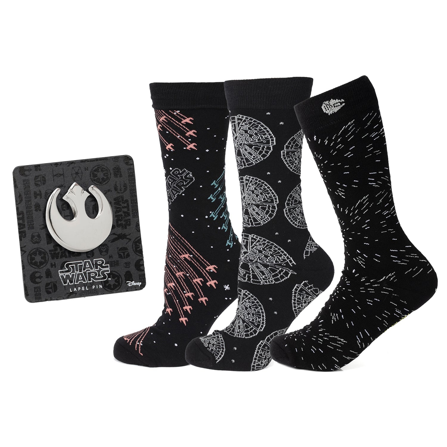 Star Wars Transport 3 Pack Sock &amp; Lapel Pin Gift Set