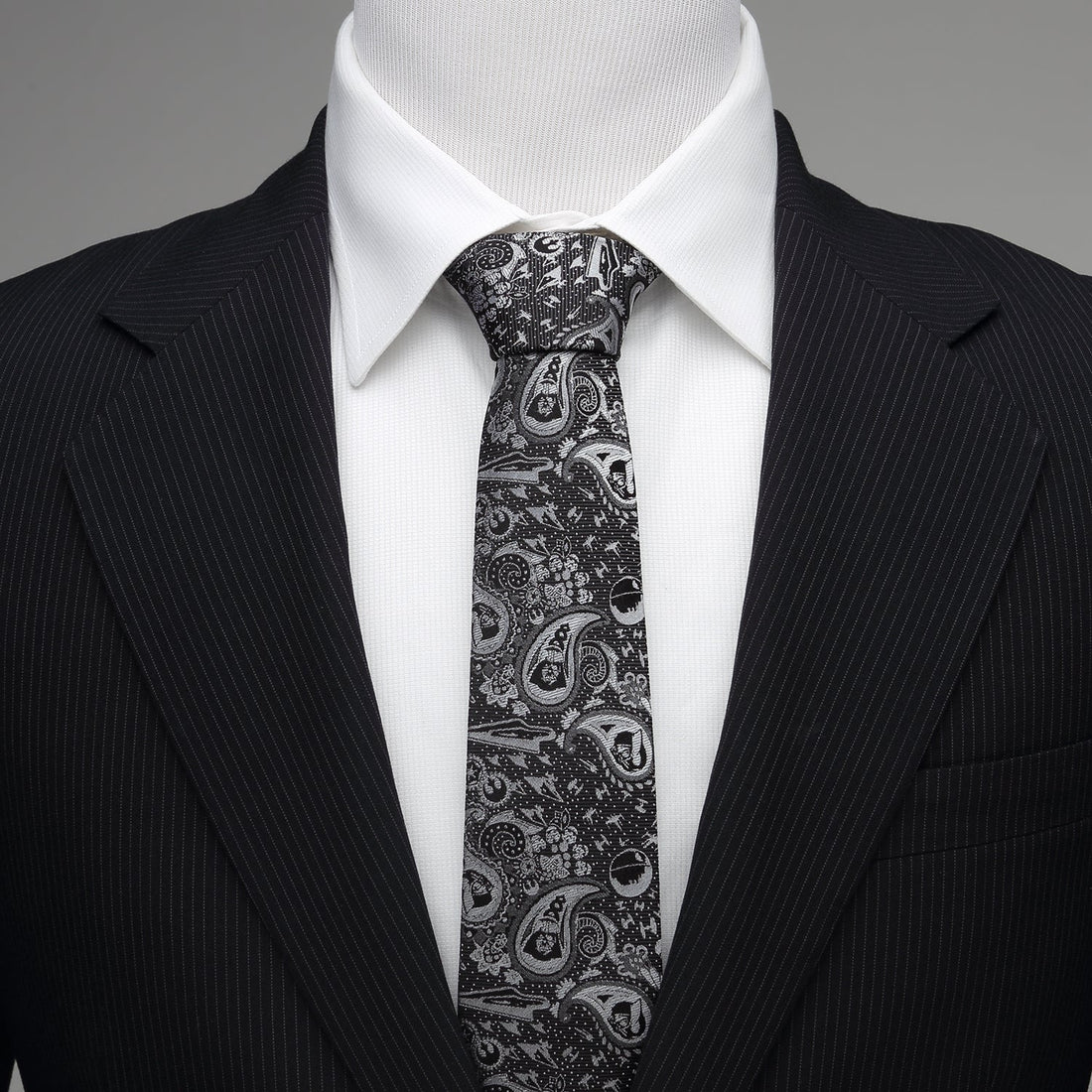 Star Wars Darth Vader Black and White Paisley Tie by Cufflinks.com