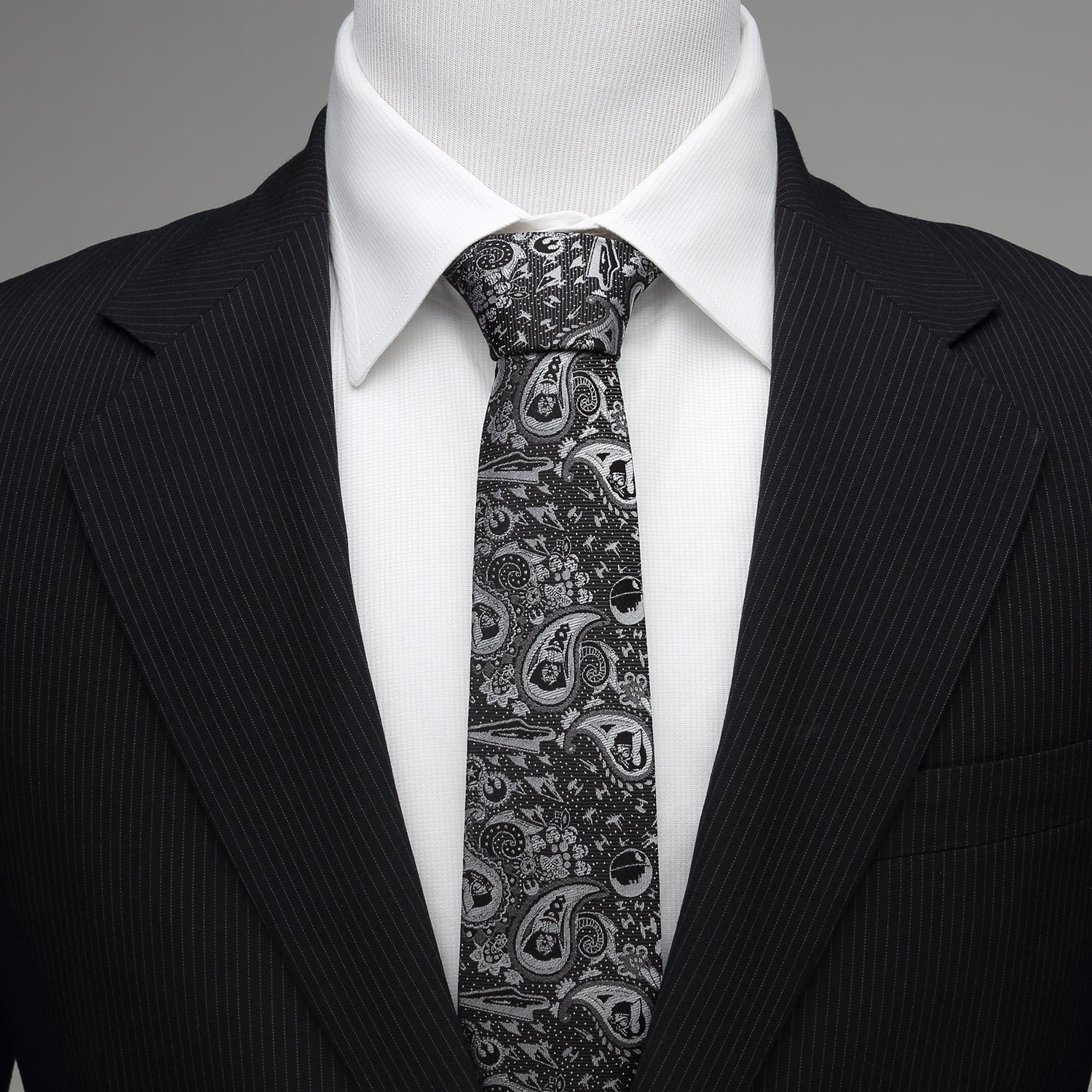 Star Wars Darth Vader Black and White Paisley Tie by Cufflinks.com