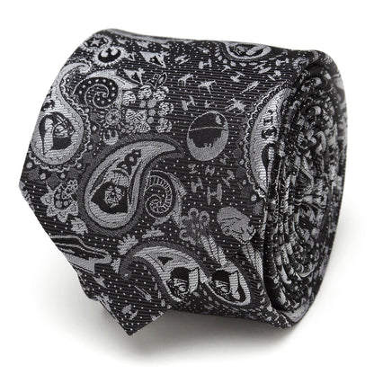 Star Wars Darth Vader Black and White Paisley Tie by Cufflinks.com