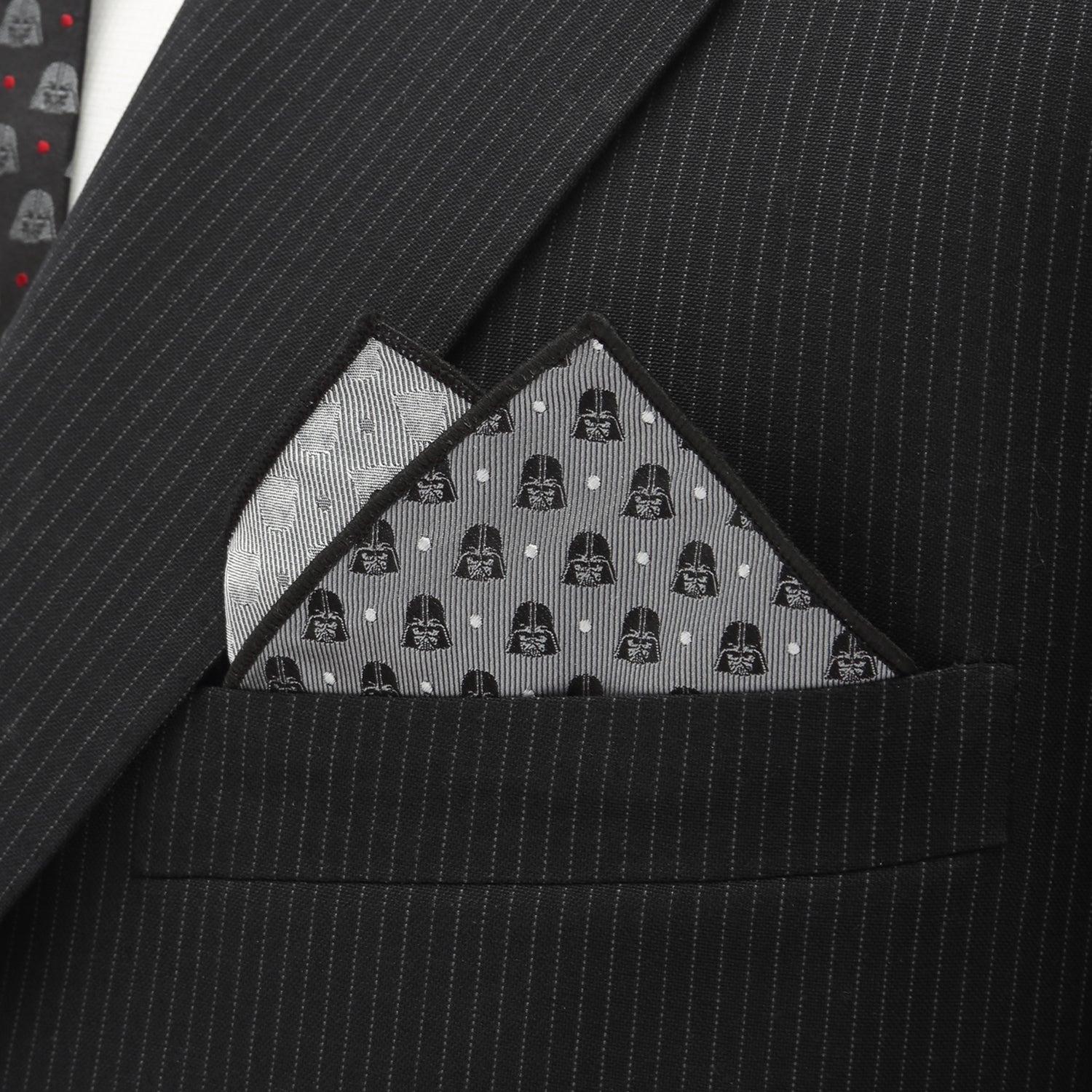 Star Wars Darth Vader Gray Polka Dot Pocket Square by Cufflinks.com