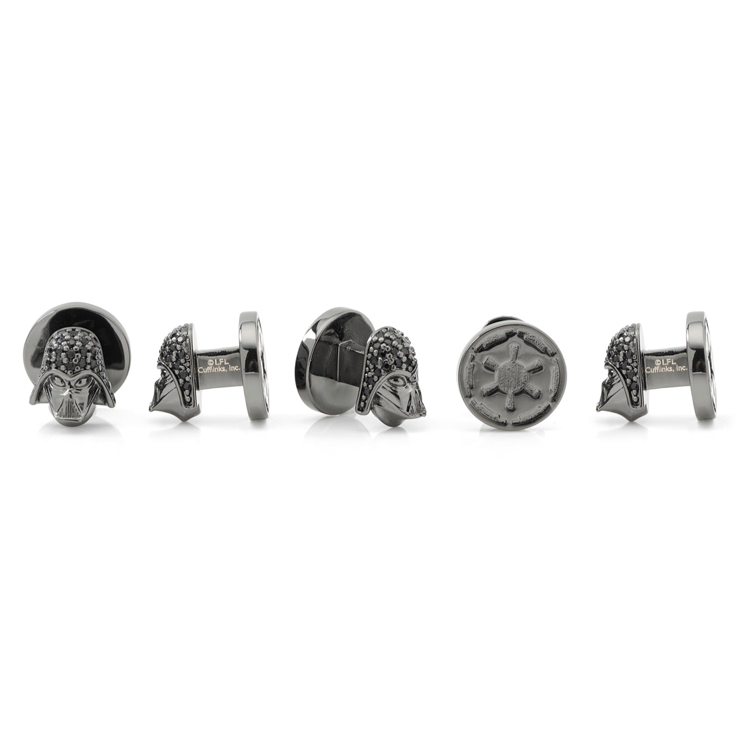 Star Wars Darth Vader Crystal 3D Cufflinks and 5-Stud Set by Cufflinks.com