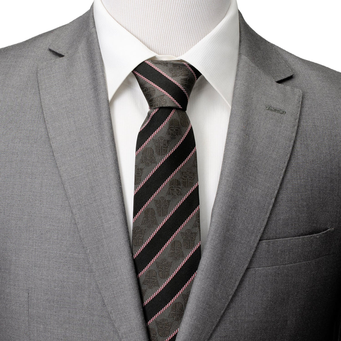 Star Wars Darth Vader Black and Gray Striped Tie by Cufflinks.com