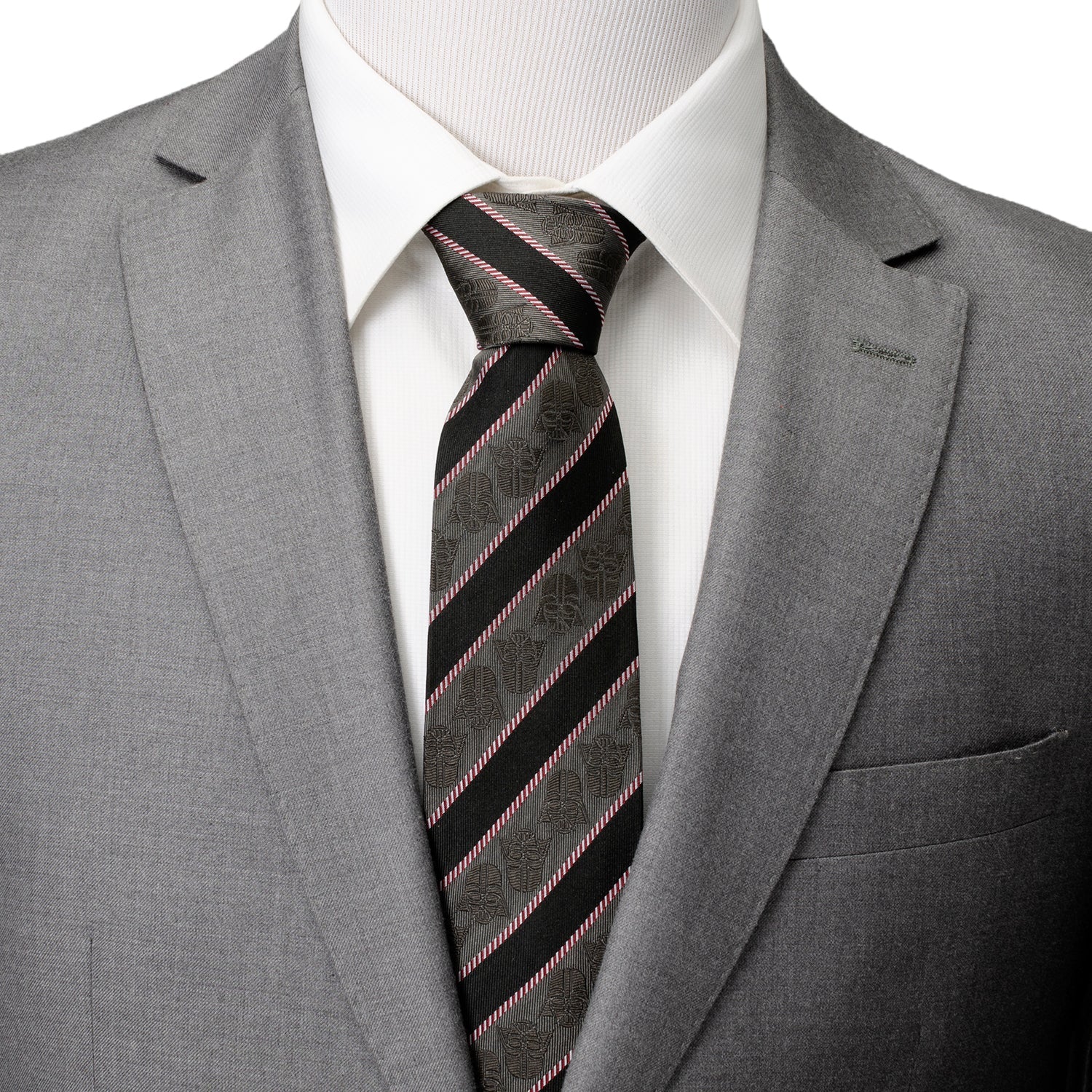 Star Wars Darth Vader Black and Gray Striped Tie by Cufflinks.com